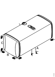 Топливный бак 750 л в сборе с кронштейнами A=1655 B=743 C=692
